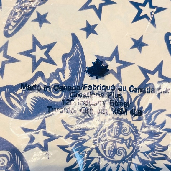 Vintage Celestial Wrapping Paper Moon Sun Planet Saturn Star Sky Creme Blue Bow - Picture 5 of 9